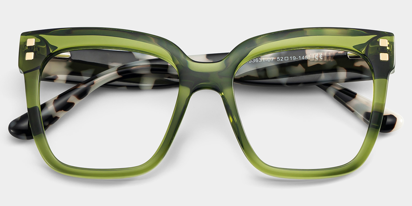 Palm Acetate Eyewear [Leopard Green]