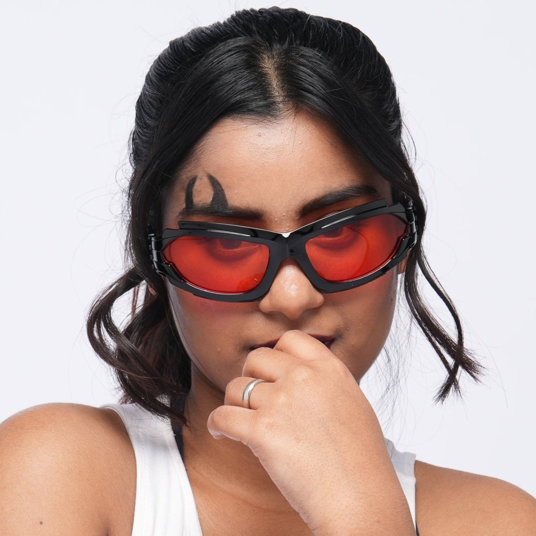 TECHNO TOTEM GLASSES [ORANGE BLACK]