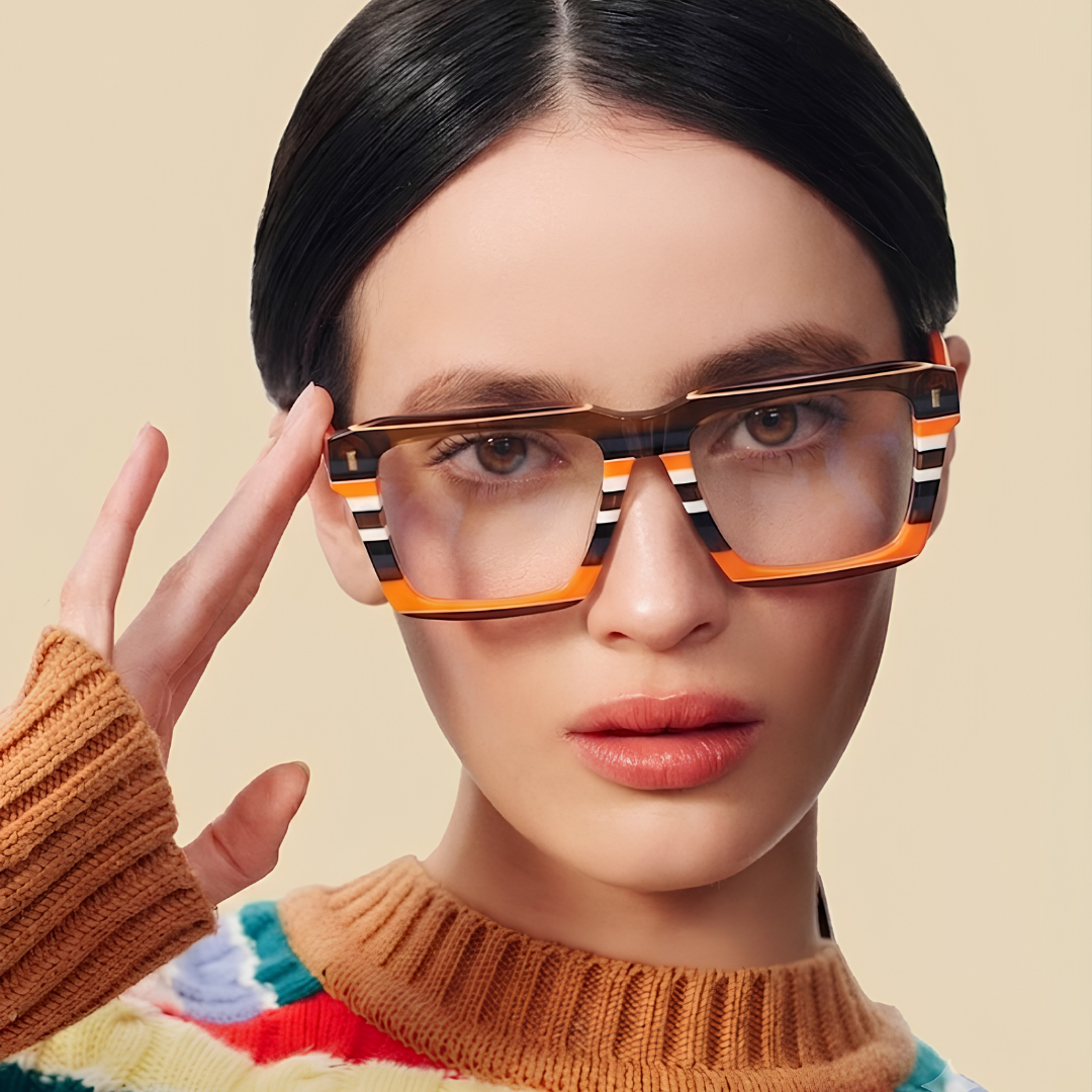 Nolan Acetate Eyewear [Orange Stripes]